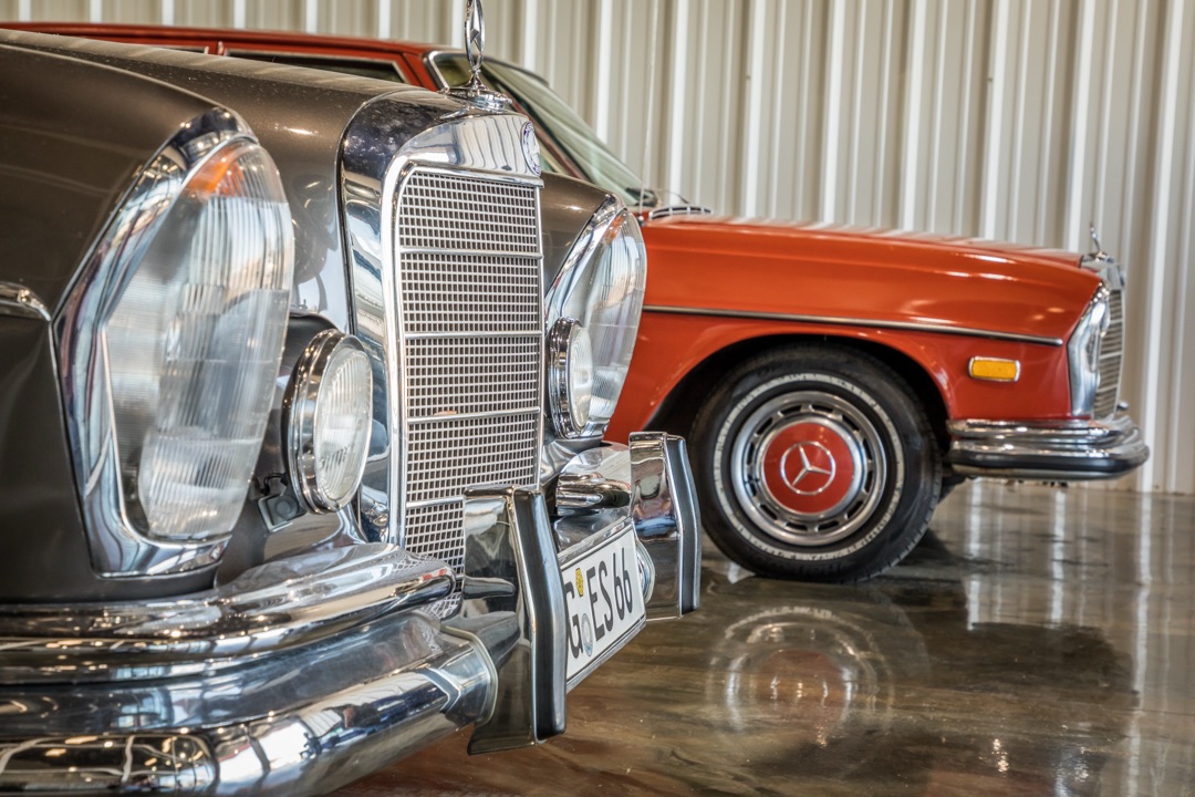 Classic Mercedes-Benz front grille and classic Mercedes vehicle